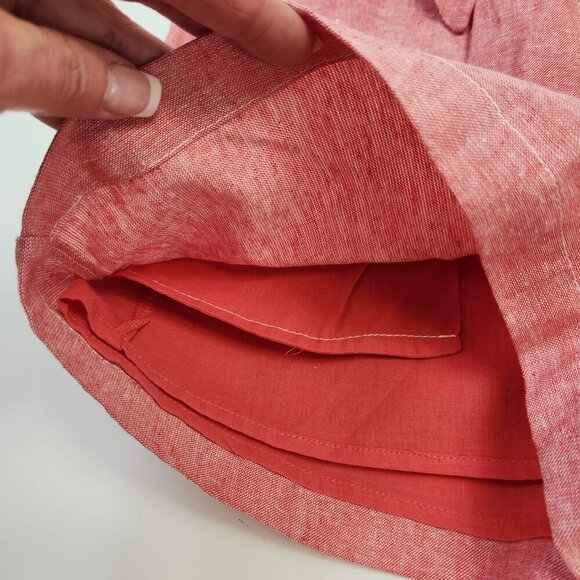 Draper James RSVP Women's Linen Blend Paperbag Short Lined Light Red XS - Picture 4 of 13